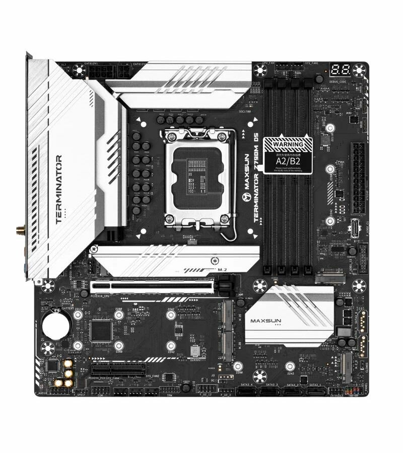 Материнская плата mATX MAXSUN (LGA1700, Z790, 4*DDR5 (7000), 4*SATA 6G RAID, 5*M.2, 2*PCIE, 2.5Glan, WiFi, BT, HDMI, DP, USB - фото №1