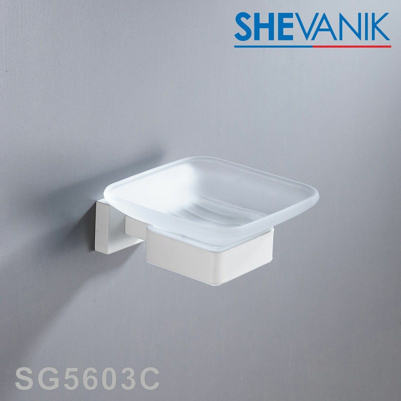 Мыльница стеклянная SHEVANIK SG5603C цвет белый