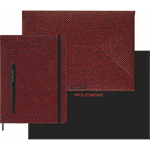 Набор Moleskine Limited Edition Prescious & Ethical Shine блокнот/ручка перьевая/папка-конверт XLarge линейка руч: Kaweco бордовый металлик