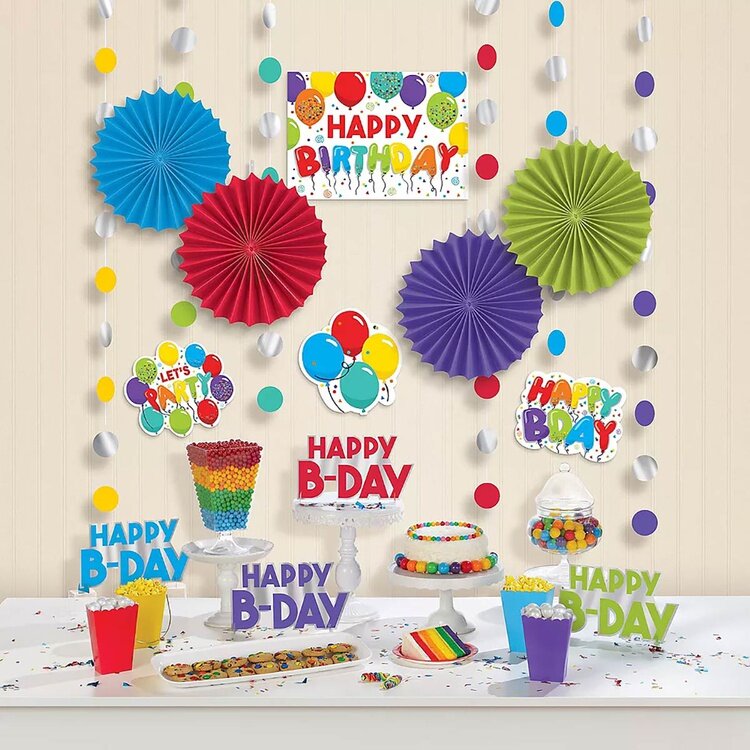 Декор-комплект КНР Happy Birthday, шары, 18 тематических элементов