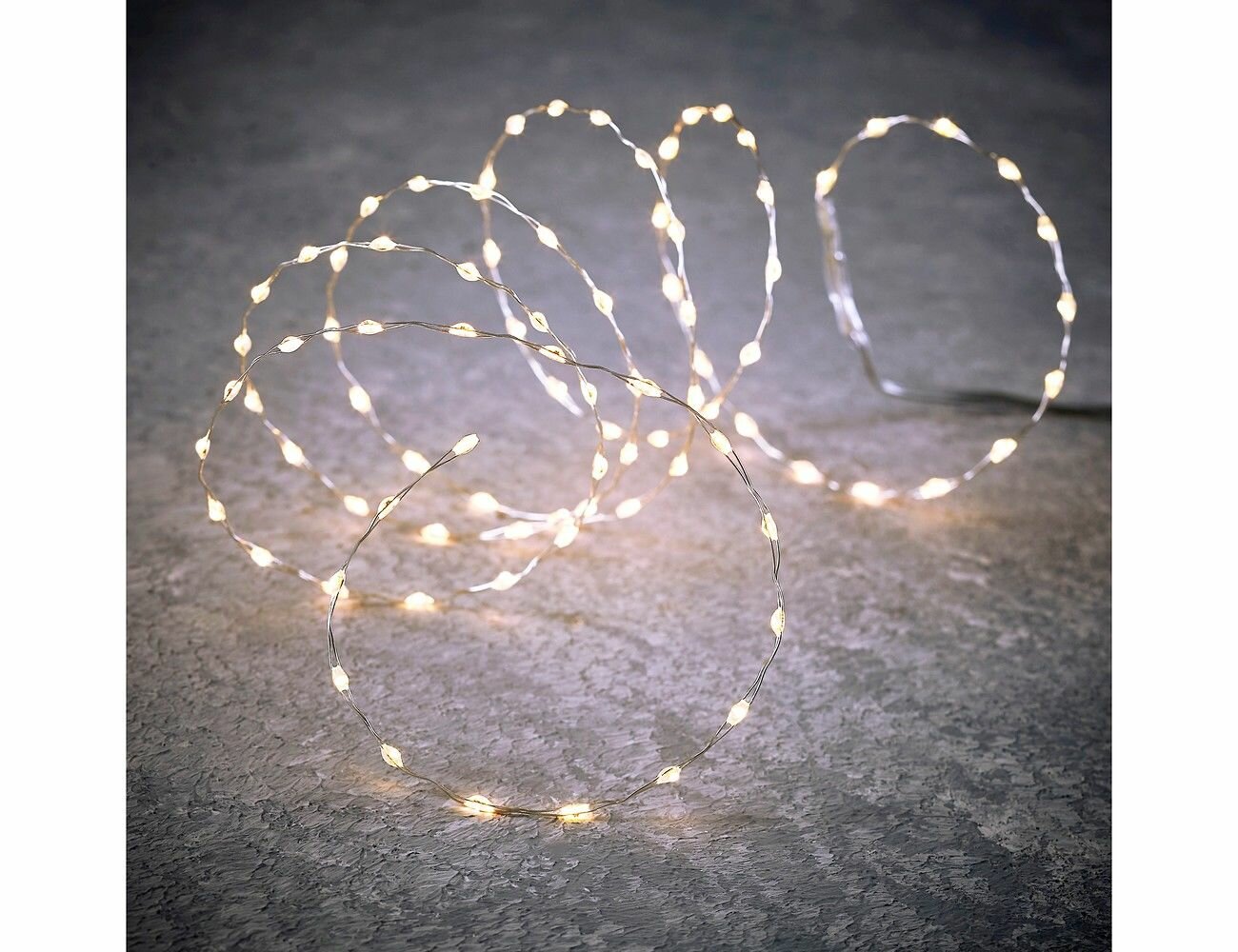 Гирлянда сияющие капли - макси, 90 белых мини LED-огней, 144 см, таймер, серебряная проволока, батарейки, Edelman 1087958