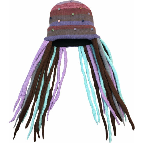 фото Шапка бини anru, размер универсальный, синий, бирюзовый