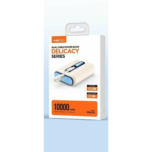 Повербанк Recci Delicacy Series RPB-P12 10000mAh 37W - White