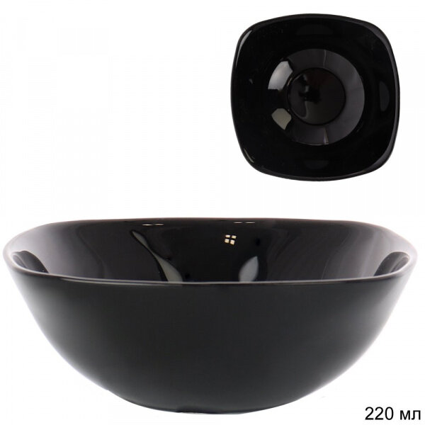 фото Салатник квадратный 220 мл 140 мм черный