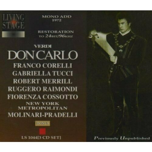 audio cd verdi don carlo AUDIO CD Verdi, Don Carlo. (Franco Corelli, Gabriella Tucci, Robert Merrill, Ruggero Raimondi, Fiorenza …