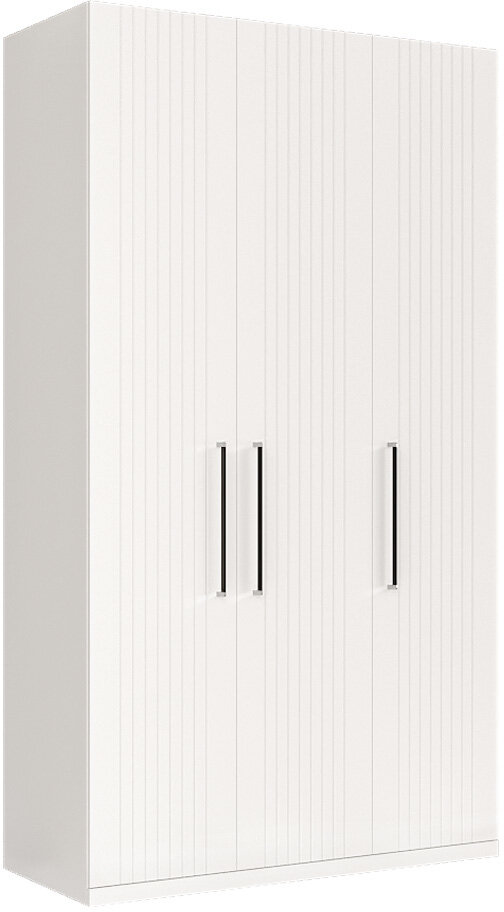 фото Шкаф Валенсия 3х ств. комбинированный 13.12 белый шагрень с зеркалом внутри Моби