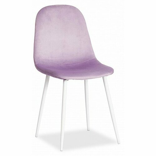 фото Стул tetchair breeze (mod. 4724) / 1 шт. в упаковке, вельвет/металл, 44 х 53 х 87 см, light lavander (светло-лавандовый) hlr26 / белый