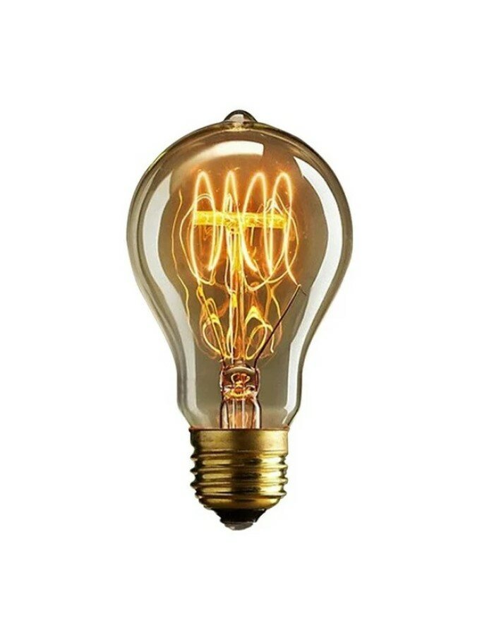 Лампа Эдисона Retronik А19 E27 W60 груша янтарное стекло (лампа накаливания) A19-Ret-27