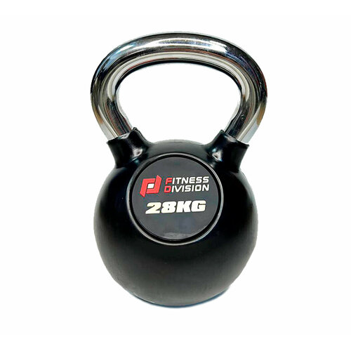 фото Гири fitness division гиря 28 кг обрезиненная с хромированной ручкой db-kdb-c-28