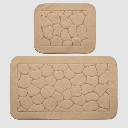 Коврик для ванны набор Retro textil Stone капучино 2 шт 6507₽