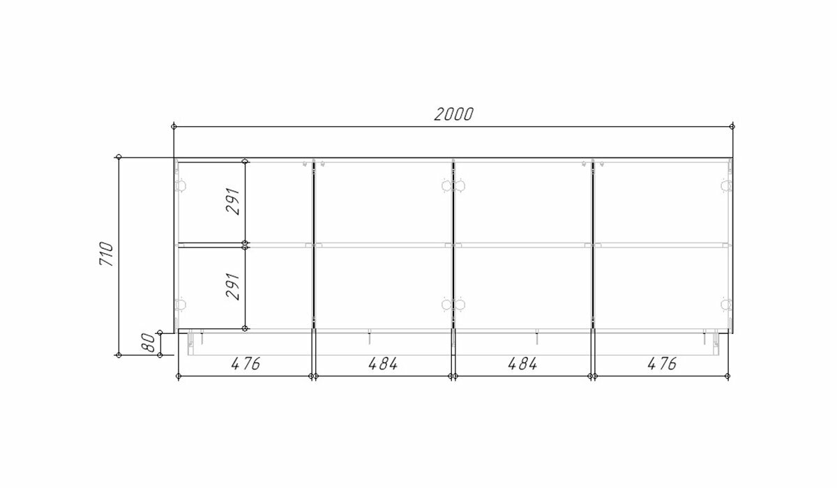 Тумба под ТВ Алиса 1 Белый 200x43x71