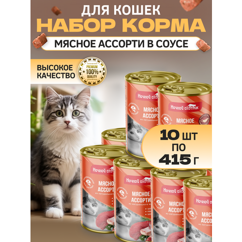 Корм для кошек мясное ассорти в соусе 10шт, 415