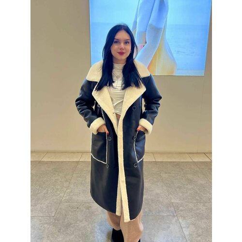 Дубленка , размер 44, черный