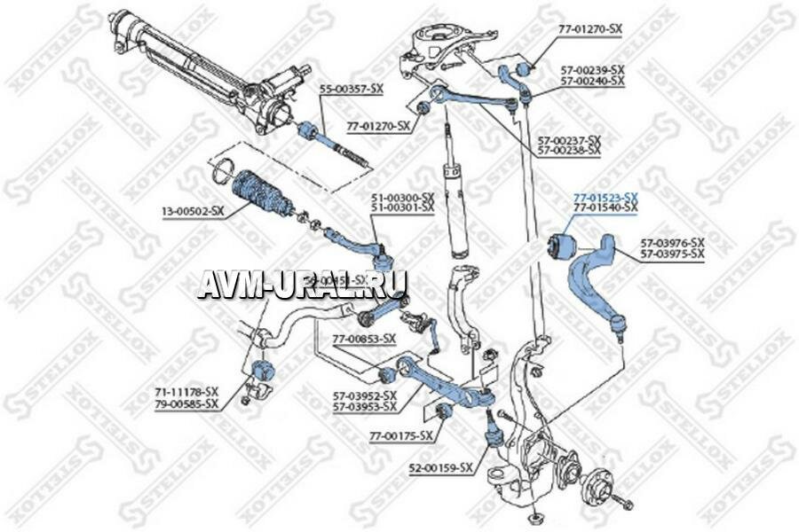 STELLOX 7701523SX 77-01523-SX_сайлентблок переднего нижнего заднего рычага !\ Audi A4/S4/Allroad/A5/Q5 08>