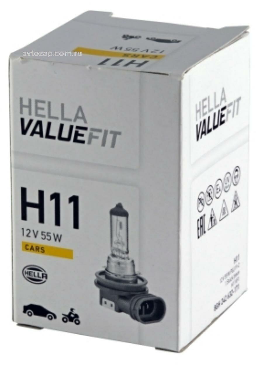 Лампа Накаливания Valuefit H11 12V 55W Pgj 192 HELLA арт 8gh242632-171