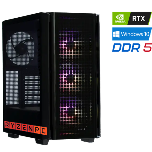 Настольный компьютер RyzenPC GAME 83512805 (AMD Ryzen 5 7500F 3.7 ГГц, AMD A620, 32 DDR5, SSD: 500, NVIDIA GeForce RTX 4070 12 Гб, WI-FI, Без привода, 850 Вт, DeepCool CG540, Windows 10 Home)