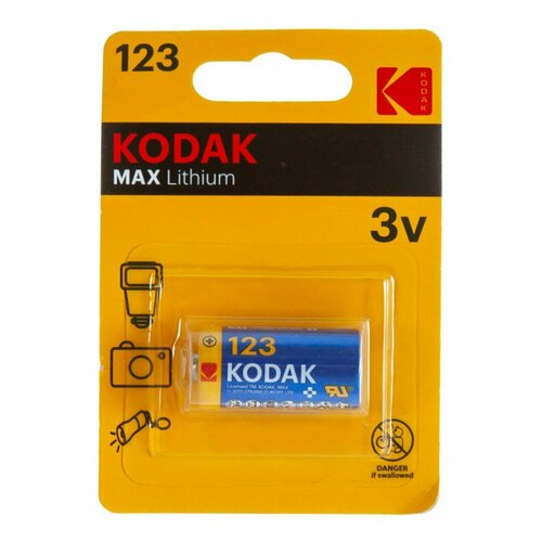 батарейки perfeo cr123 lithium литиевые цилиндрические 5шт 3v Батарейки KODAK MAX Lithium, CR123, K123LA