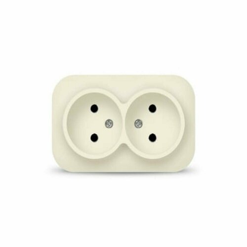 Розетка двойная Ionich, слоновая кость