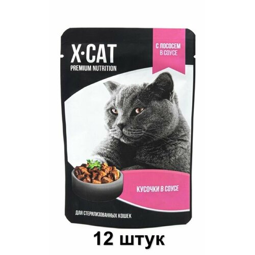 Gina Пауч для стерилизованных кошек Лосось в соусе, 85 г, 12 шт