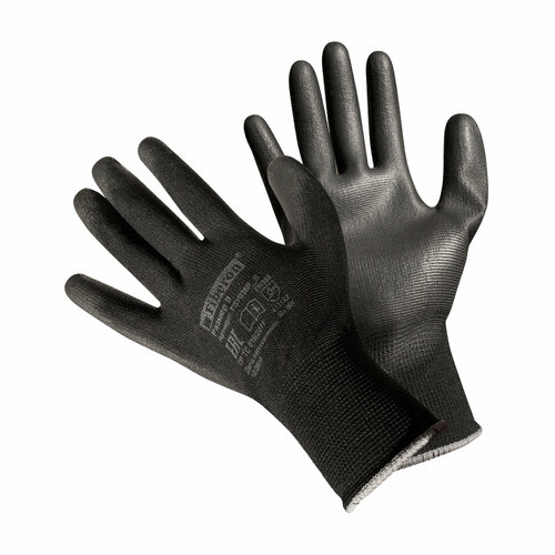 Перчатки Для точных работ полиэстеровые с покрытием/черные