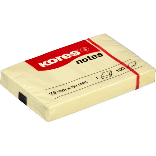 Kores Блок-кубик Kores 46057, 75х50, желтый (100 л)