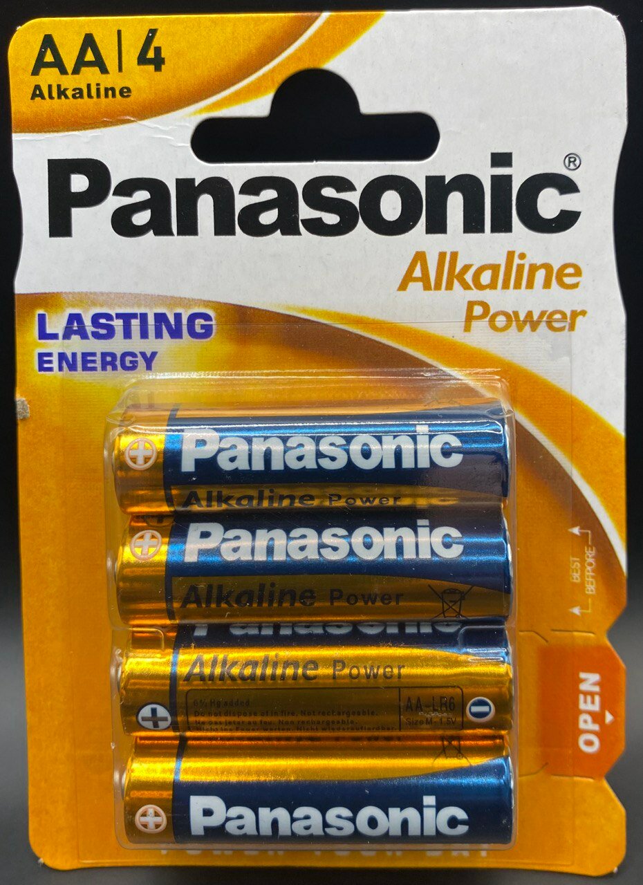 Батарейка Panasonic Alkaline Power AA/LR6, в упаковке: 4 шт.