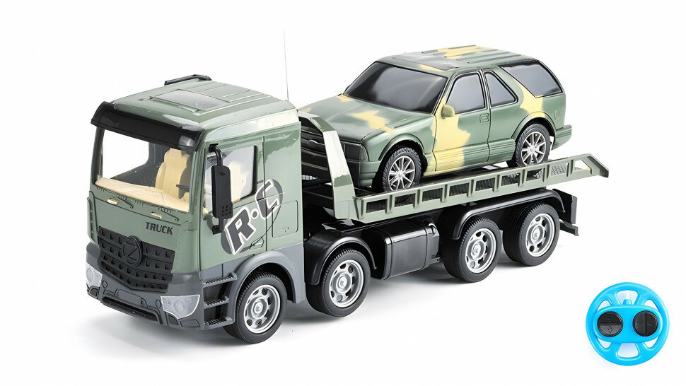 Радиоуправляемый грузовик трейлер CityTruck с джипом Zhoule Toys 553-B4