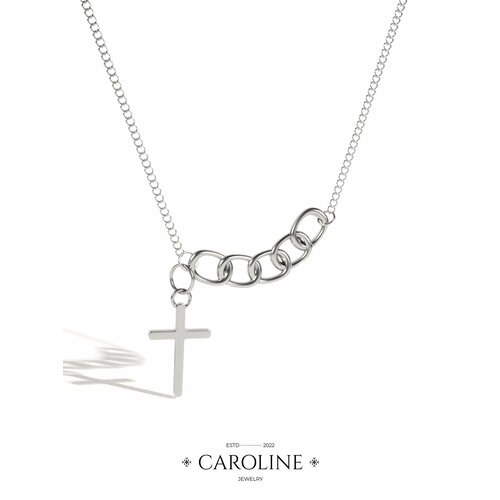 фото Колье caroline jewelry, длина 45 см., серебряный