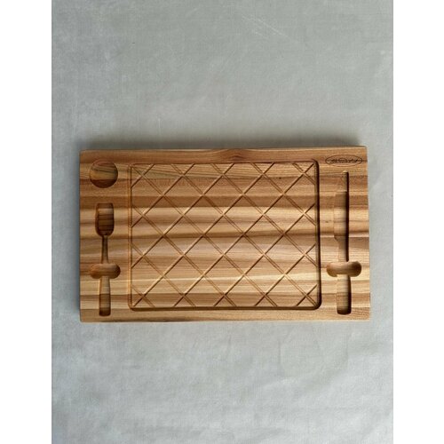 Доска сервировочная для стейков с прорезями карагач 503025 см 9702₽