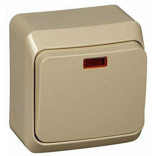 Выключатель Lexel Этюд 1-клавишный кремовый с подсветкой