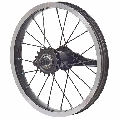 фото Колесо для велосипеда 14" дюймов rush hour заднее с алюминиевым обод и втулкой на насыпных подшипниках тормозная система c-brake крепление оси гайка