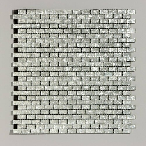 Панель самоклеящаяся 2828см мозаика кирпич серебристый 479₽