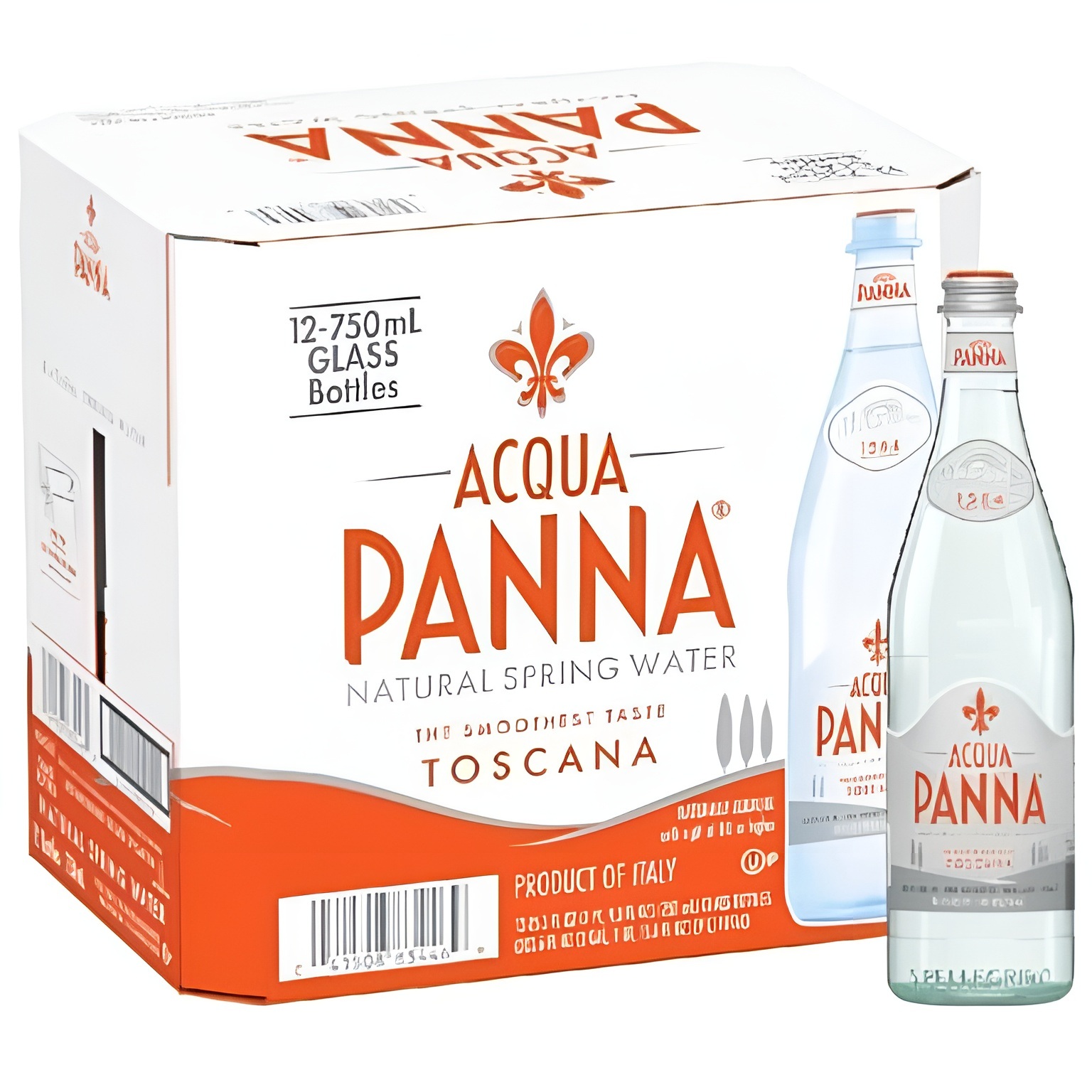 Вода минеральная Acqua Panna (Аква Панна), 0,75 л х 12 бутылок, негазированная, стекло