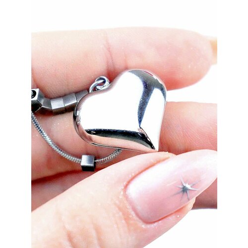 Колье, длина 50 см, серебристый