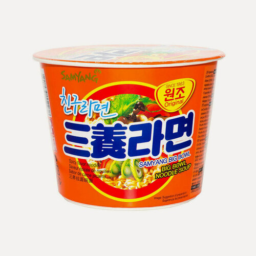 Изображение товара Лапша быстрого приготовления Samyang со вкусом бекона Big Bowl 115 г, Южная Корея