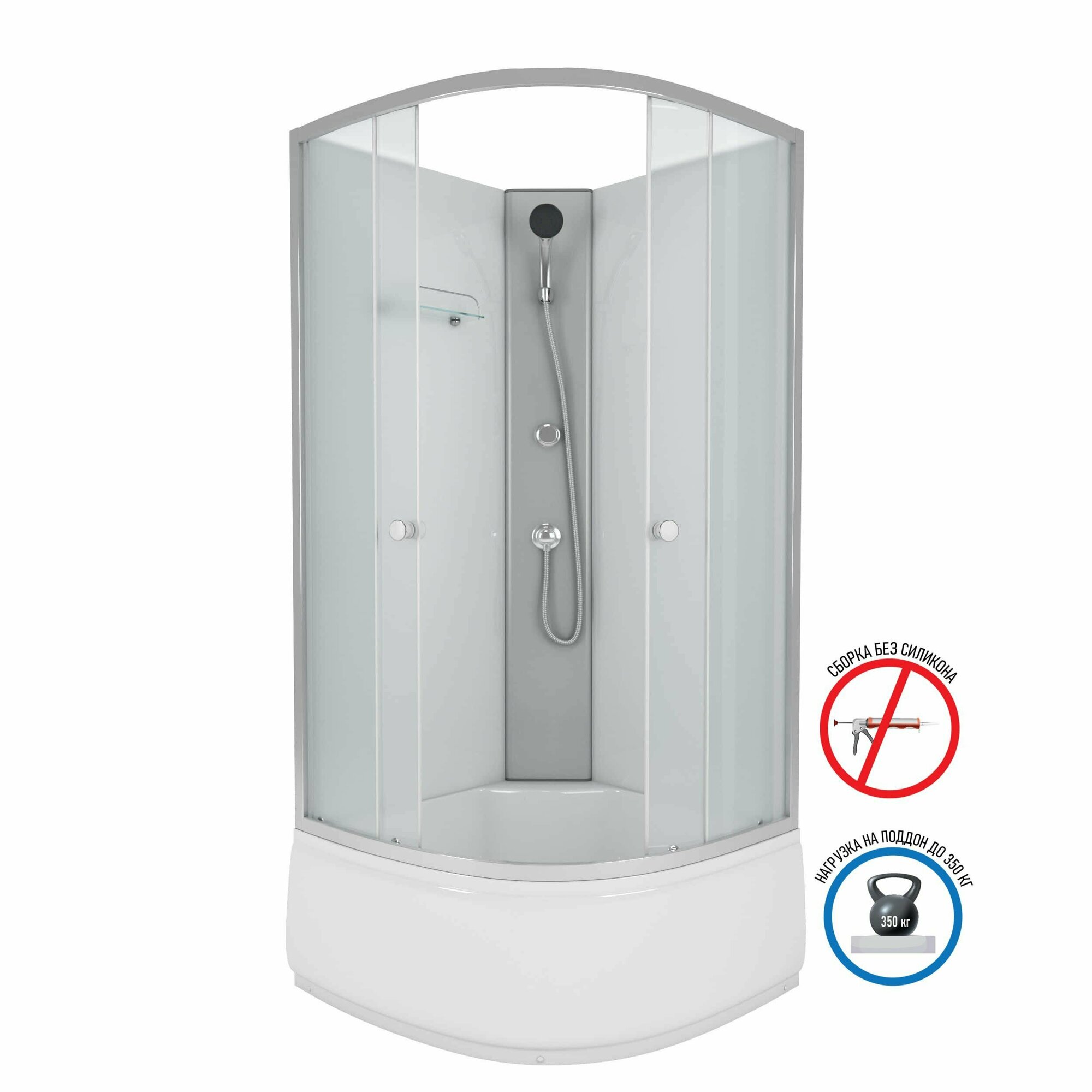 фото Душевая кабина Niagara Eco E90/40/MT/BK 90х90х195