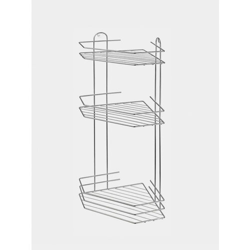 Полка угловая настенная органайзер для ванной комнаты кухни бани металлическая 1699₽