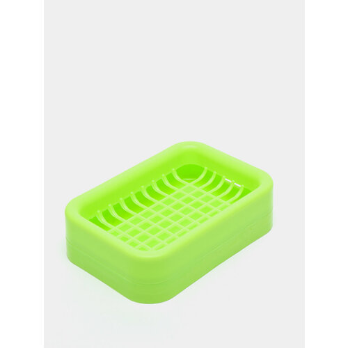 Пластиковая мыльница со сливом на кухню в ванную туалет подставка для мыла с сеткой Цвет Лайм 515₽