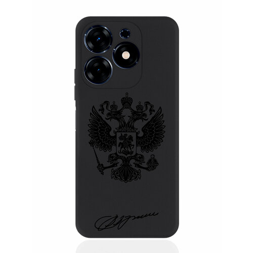 Чехол для смартфона Tecno Spark Go 2024 черный силиконовый Черный лаковый Герб