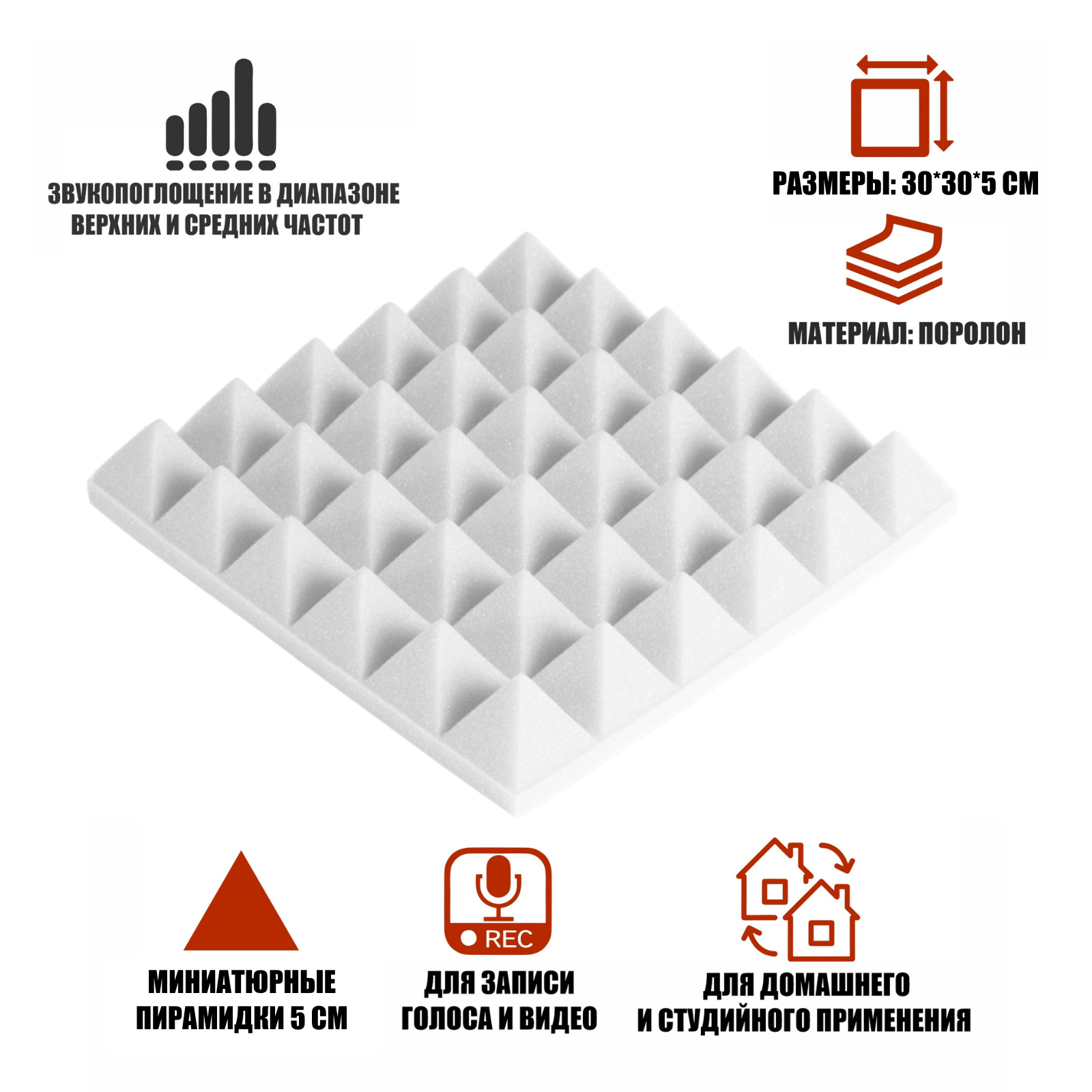 Звукоизоляция для студии акустический поролон белый