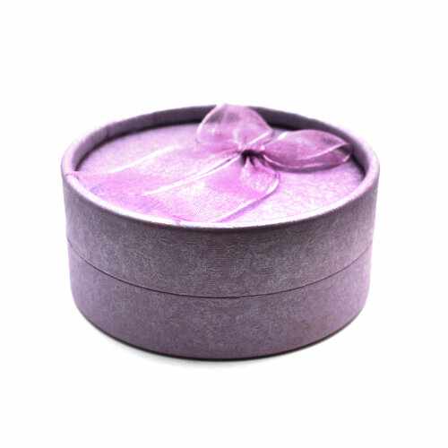 Подарочная фиолетовая круглая коробка 8см