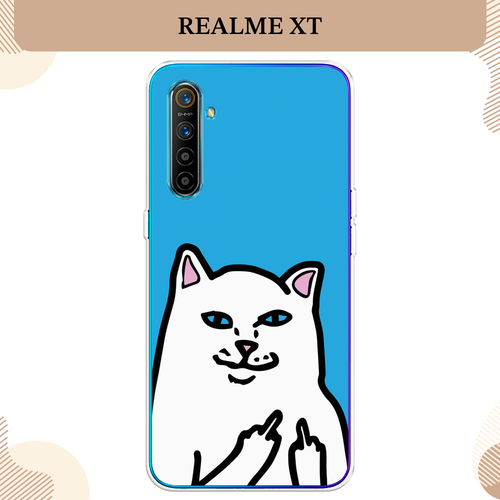 Силиконовый чехол Кот жесть на Realme XT / Реалми XT силиконовый чехол на realme xt реалми xt кот в венке