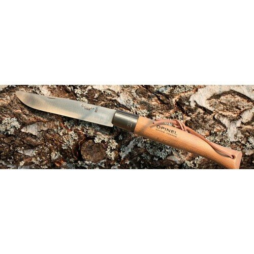 Нож Opinel №13, рукоять из бука, кожаный темляк - фото №18