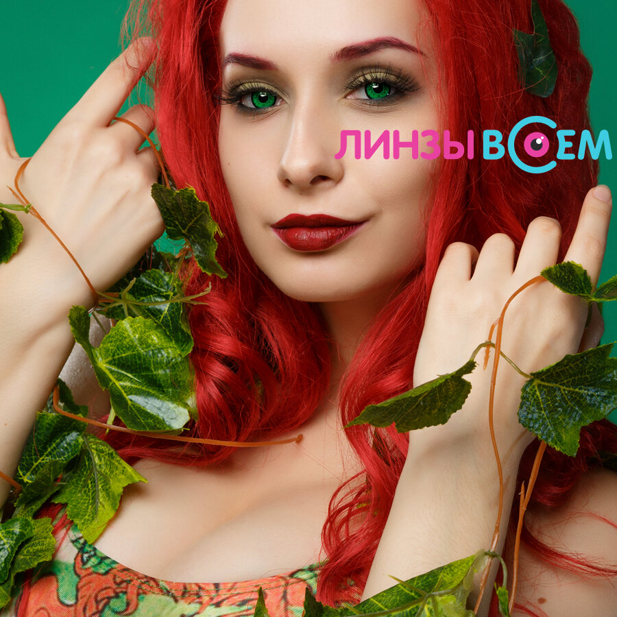 Цветные зеленые линзы без диоптрий EOS P-con V209LB Green на 1 год 0.0/14.2 / 8.7, 2 шт. — фото 1