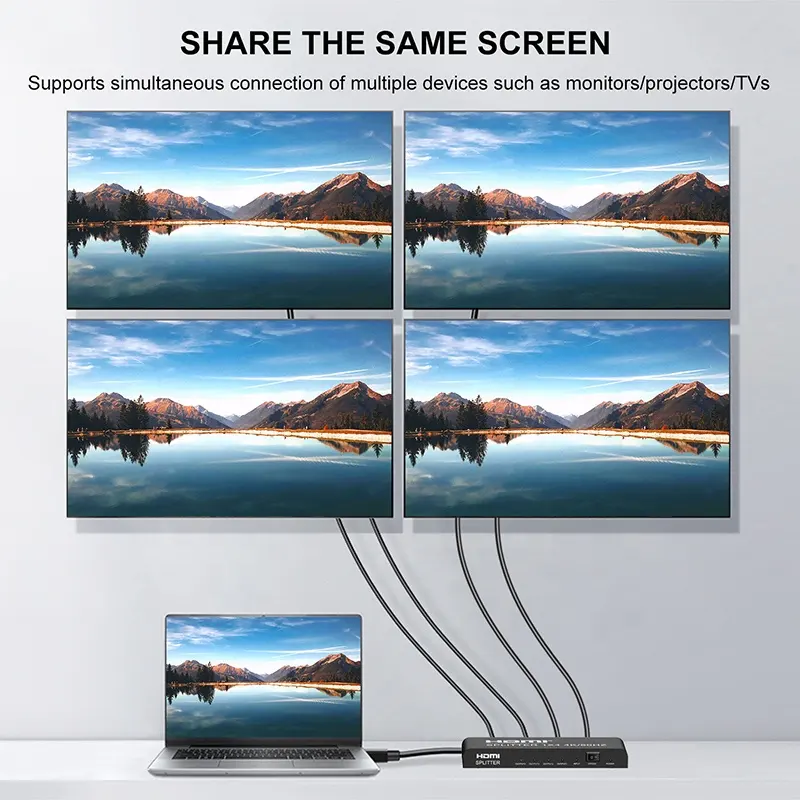 Сплиттер PALMEXX SPT-14V20 1HDMI*4HDMI, HDMI2.0, 4k@60Hz YUV 4:4:4 HDR, Audio Extractor