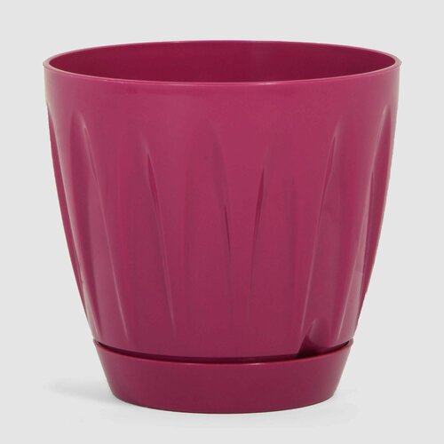 Кашпо для цветов Serinova Daisy 11,5х11 см вишневое, горшок для цветов