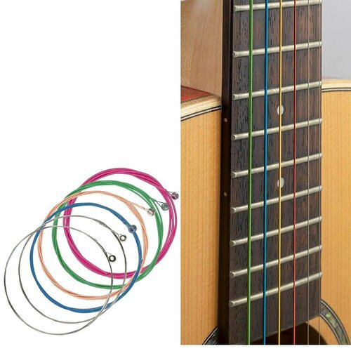 фото Набор цветных струн для гитары 6 шт nimtom