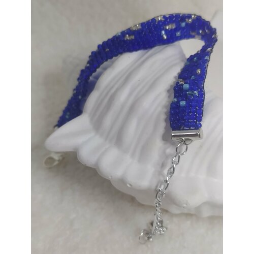 фото Плетеный браслет браслет, 1 шт., размер 17 см, размер one size, синий fsb1