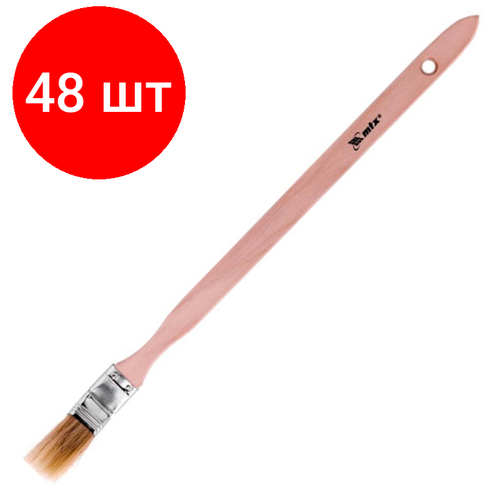 Комплект 48 штук, Кисть радиаторная 25 мм (1) натуральная щетина дер. ручка MTX 83840