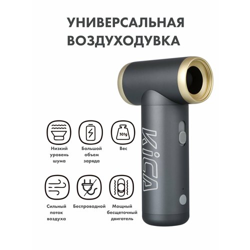 Воздуходувка беспроводная для пк, портативный насос, компрессор для продувки компьютера сжатым воздухом KICA Jet Fan 2Grey